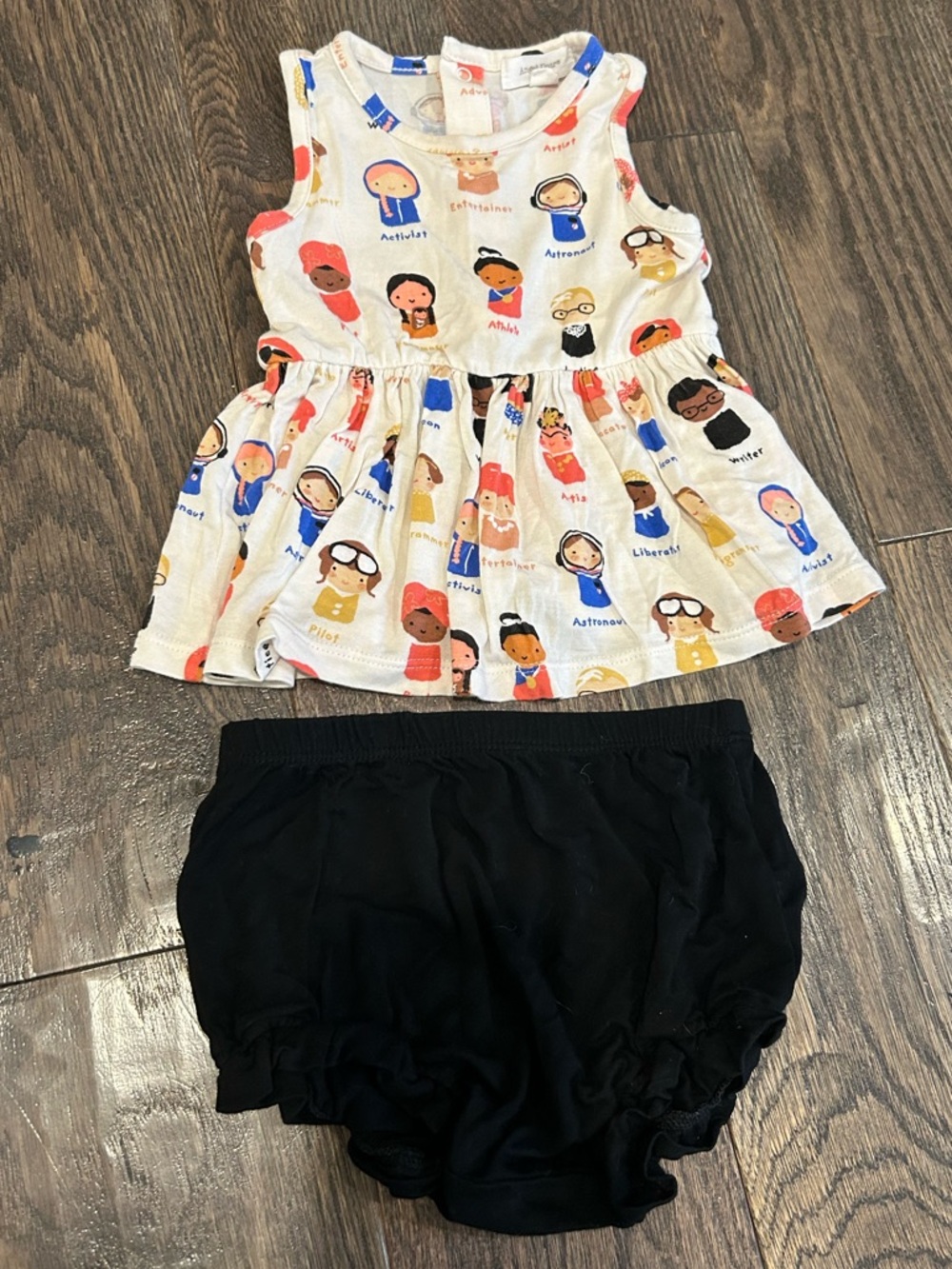 Angel Dear Peplum Top & Bloomers- baby feminist size 6-12 months